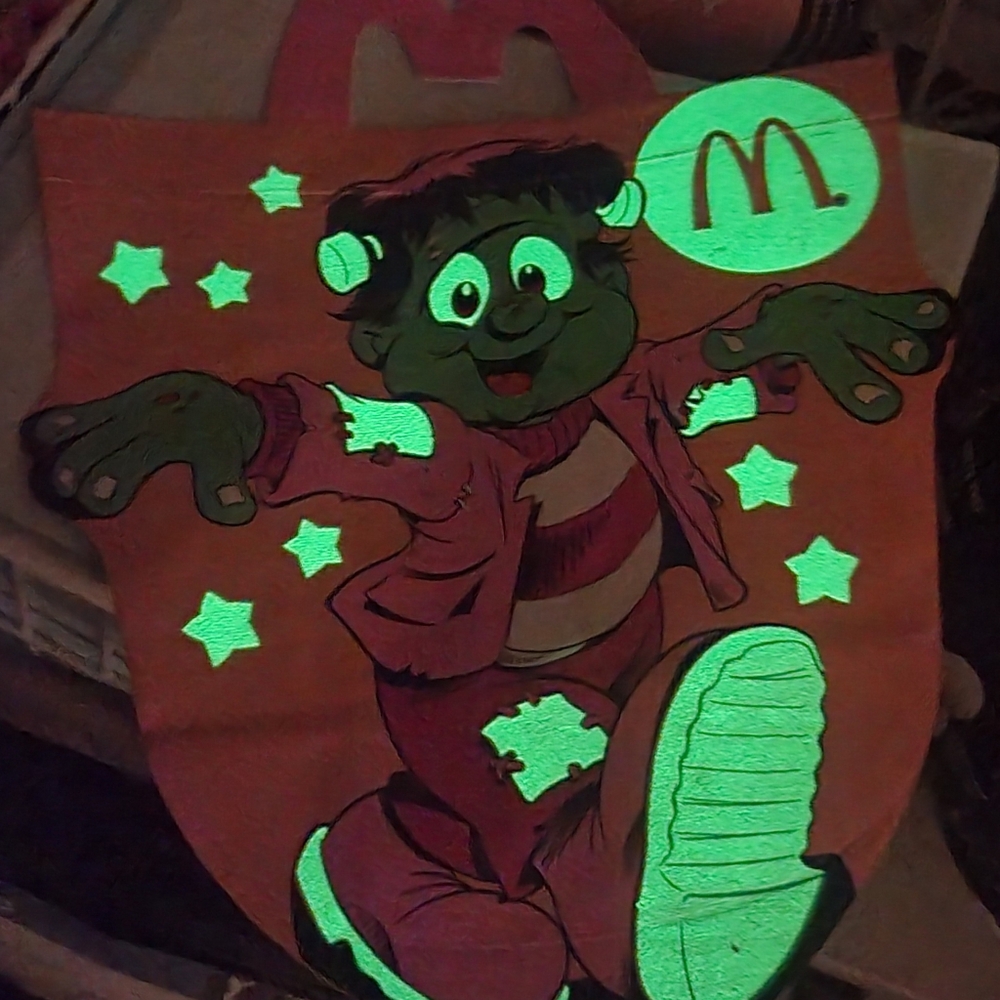 🎃VTG '90s McDonalds Halloween Vinyl Bag Glow-In-The-Dark Trick-or-Treat NEW - Picture 2 of 5